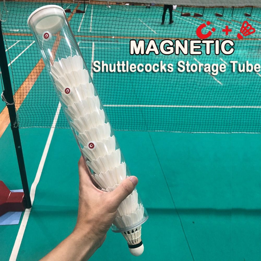 Badminton Youtube - ลูกขนไก่แม่เหล็กหลอดเก็บบาร์เรลโปร่งใสกระบอกแบดมินตันสายคล้องไหล่ทนทานผู้ถือลูกแบดมินตัน