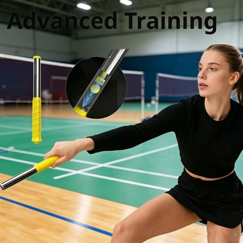 Badminton Forehand Backhand - อุปกรณ์ฝึกซ้อมแบดมินตันสีเหลือง 1 ชิ้น สำหรับฝึกซ้อมการตีลูกด้วยมือหน้าและมือหลัง อุปกรณ์ช่วยฝึกซ้อมแบดมินตันเพื่อเพิ่มพลังในการตี