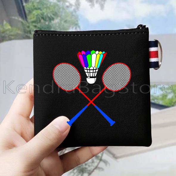 Badminton Quotes Funny - กระเป๋าใส่เหรียญผ้าแคนวาสลายคำคมตลกๆ แบดมินตัน สีรุ้งสดใส ของขวัญ กระเป๋าใส่ลิปสติก กระเป๋าใส่กุญแจ